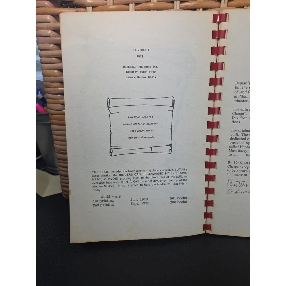 Beulah United Church Of Christ‎ Cookbook Lexington, North Carolina 1978